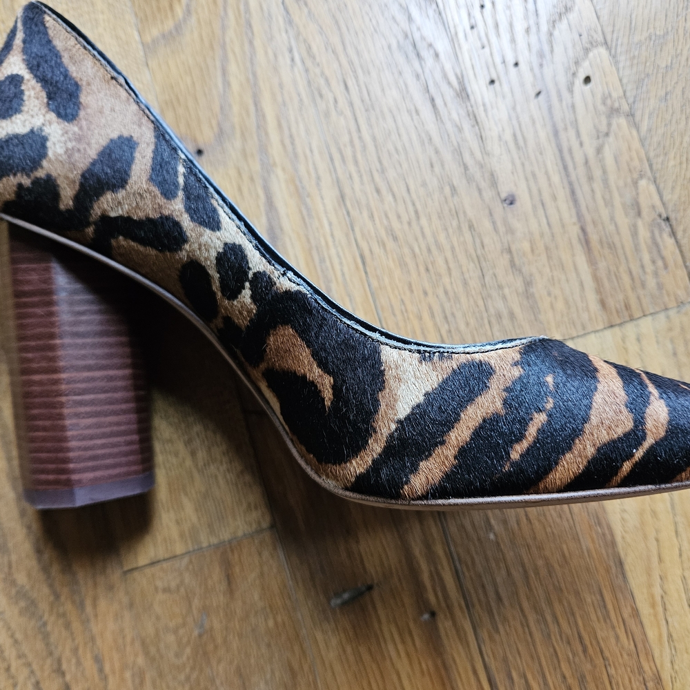 Leopard Print Women's Block Heel Shoes